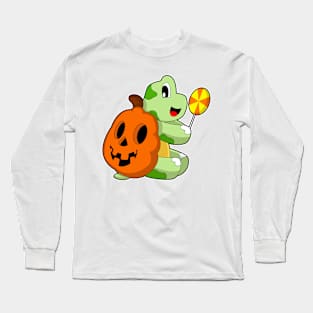 Turtle Halloween Pumpkin Lollypop Long Sleeve T-Shirt